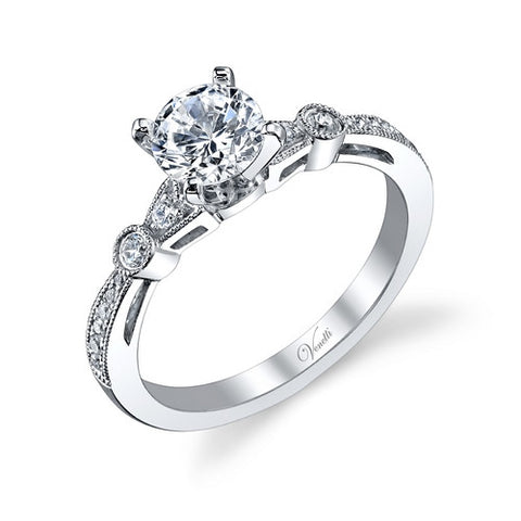 14K W RING 16RD 0.16CT