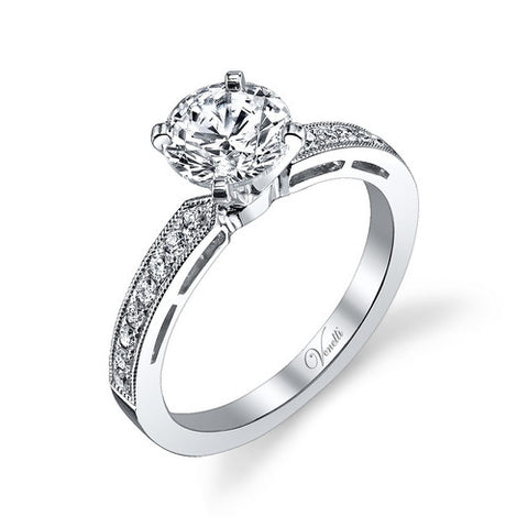 14K W RING 16RD 0.19CT