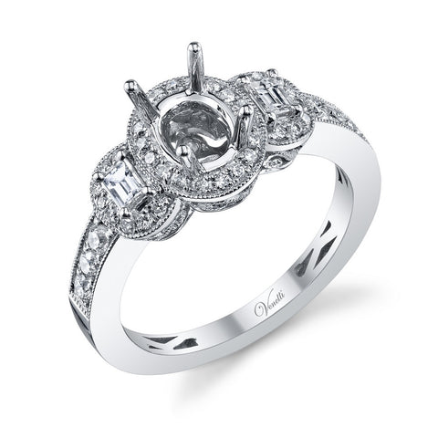 14K W RING 40RD 0.40CT, 2BG 0.20CT