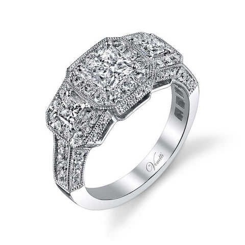 14K W RING 76RD 0.93CT, 2PC 0.30CT