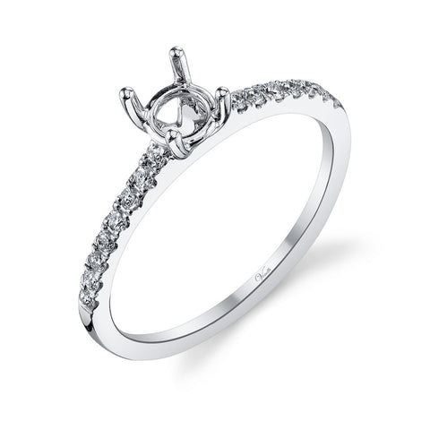 14K W RING 16RD 0.19CT