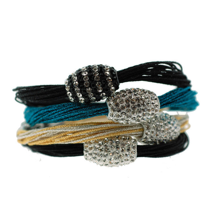Tai Jewelry + Braided Silk Cord Bracelet With Mini Horseshoe